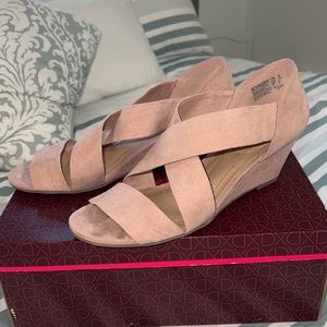 Blush Wedge Sandals